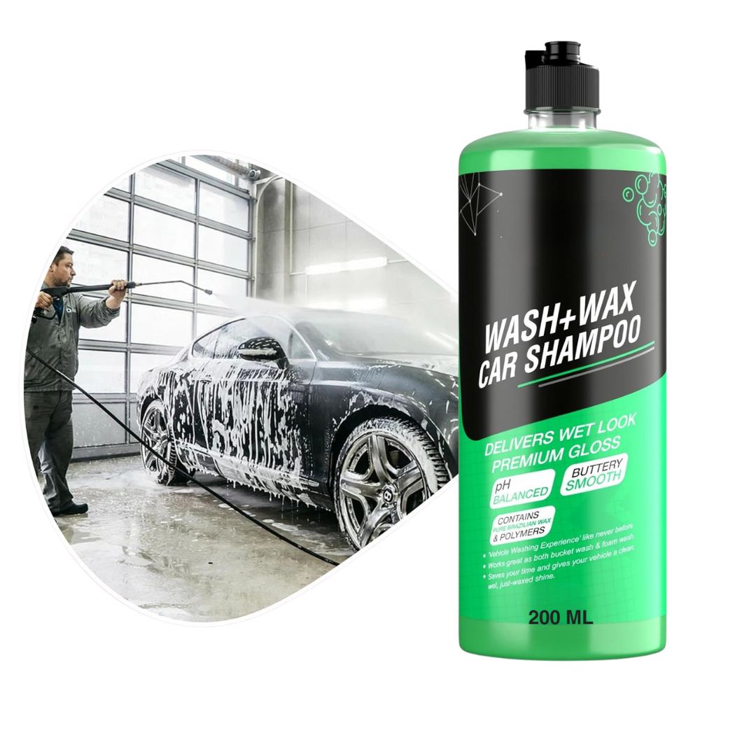 Wash and Wax Car Shampoo 200ml pack of 3 Gives Wet Look Shine,Buttery Smooth Feel, pH Neutral - Leaves no Water Spots