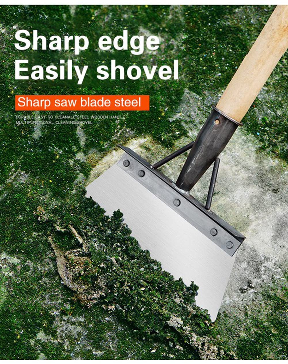 Heavy Duty Steel Cleaning Shovel with Handle