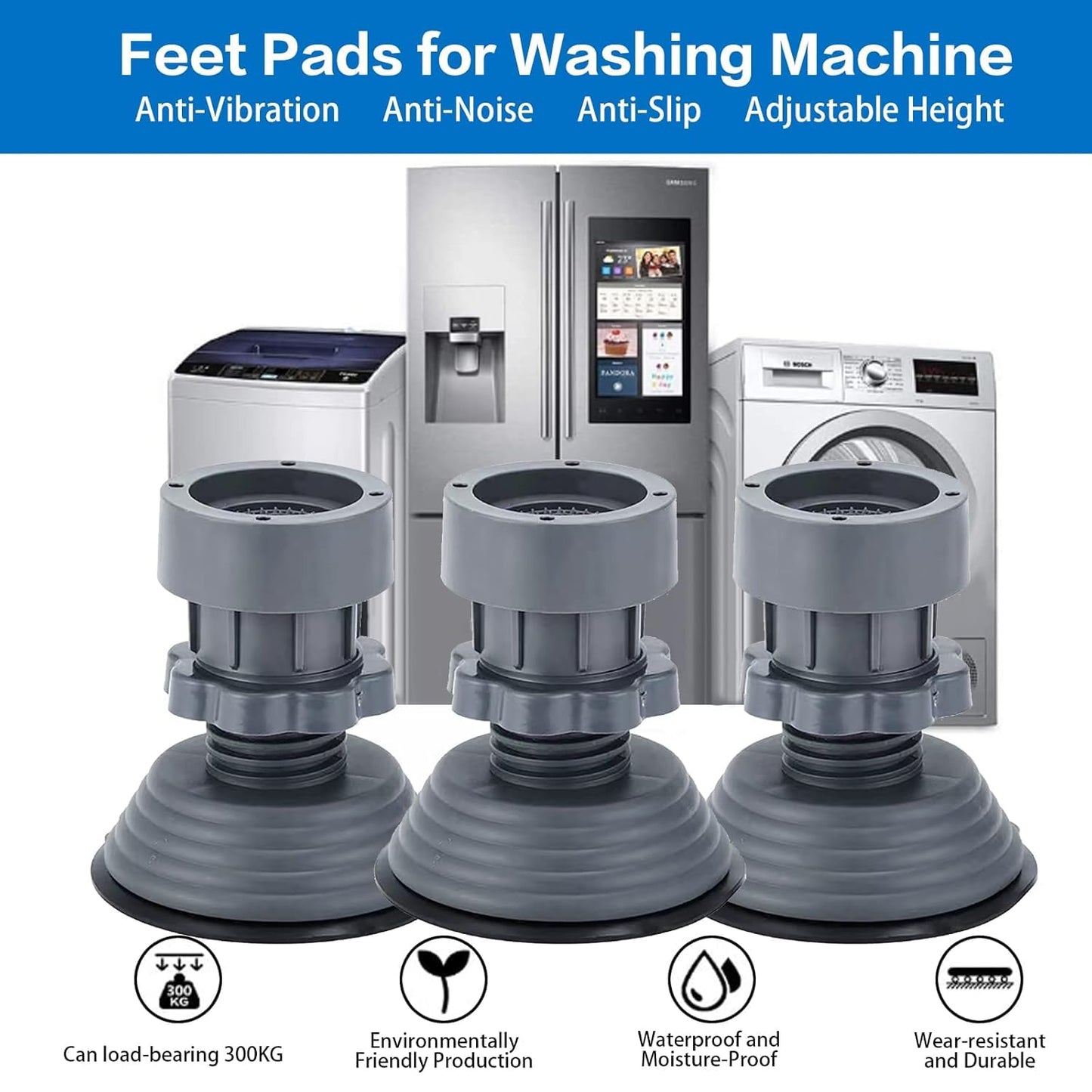HRK Washing Machine Vibration Feet Pad (Set of 4)
