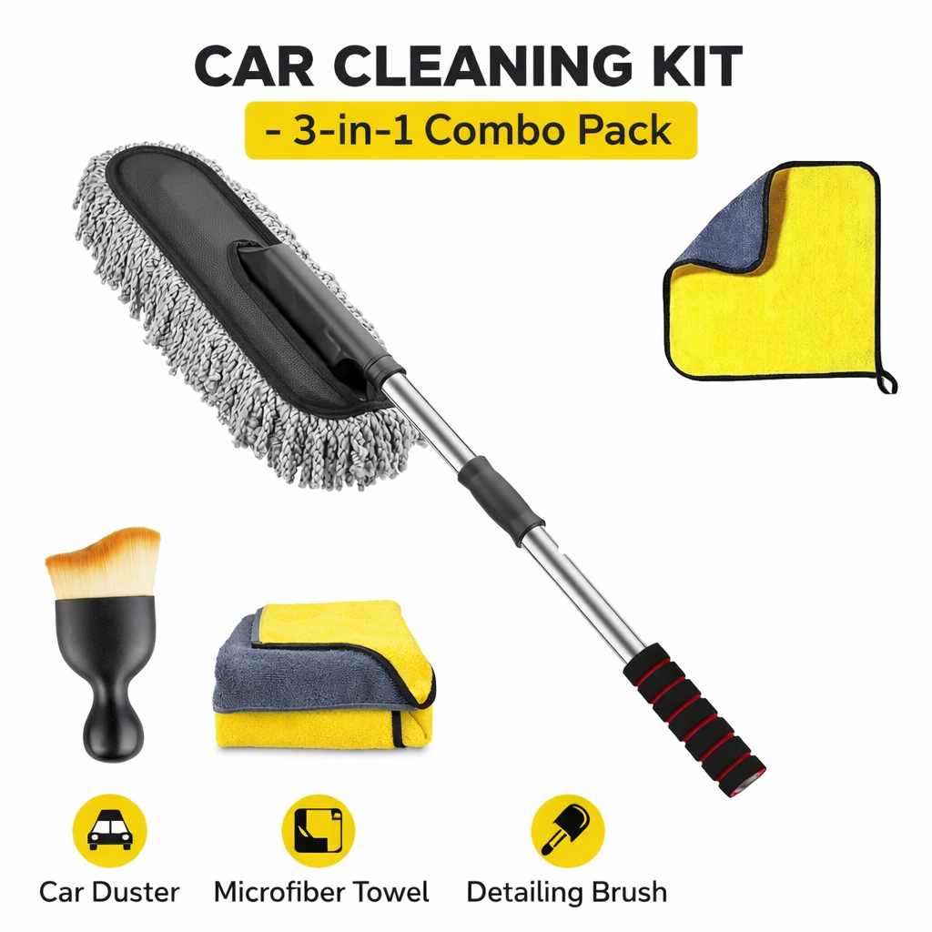 Car Cleaning Kit – 3-in-1 Combo Pack (Pack of 3)