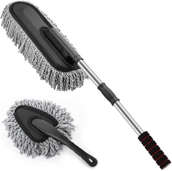 8-Piece Car Cleaning Kit – Duster, Cleaning Brushes, Cloth, Polish & Glass Tablets