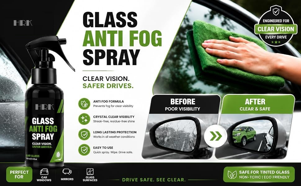 3-in-1 Car Cleaning Combo Pack – Microfiber Car Duster + Microfiber Cleaning Cloth + Car Glass Anti-Fog Spray