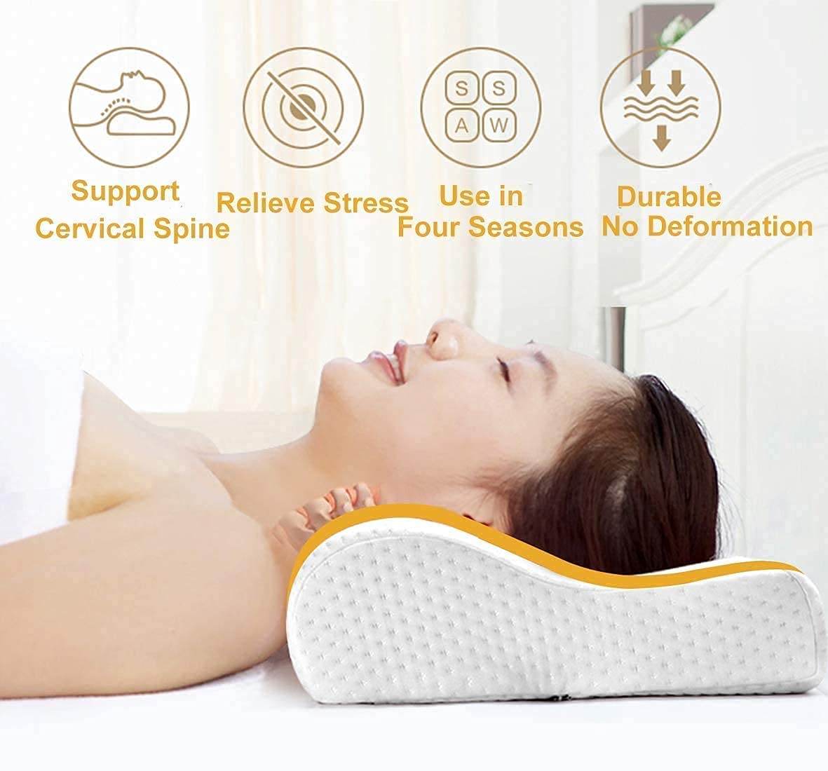 Orthopedic Memory Foam Cervical Neck Pillow