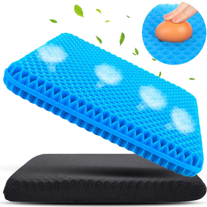 Gel Seat Cushion, Breathable Gel Cushion Chair Pads with Non-Slip Cover