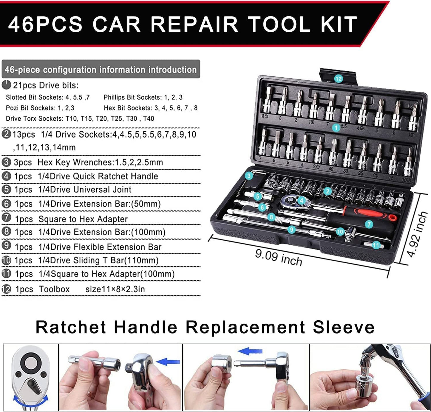 46 in 1 Multi Purpose Hardware Socket Tool Kit