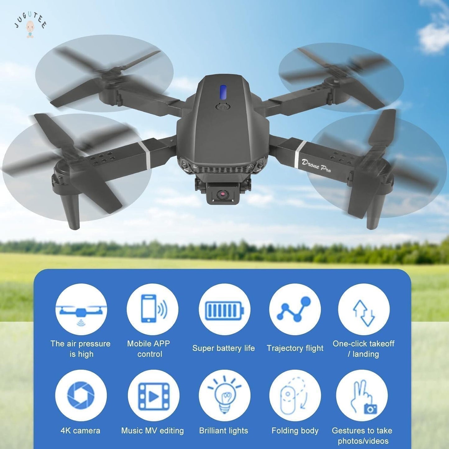Drone with 4k Camera Foldable 1080P HD Drone with FPV Live Video