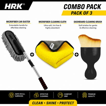 Car Cleaning Kit – 3-in-1 Combo Pack (Pack of 3)