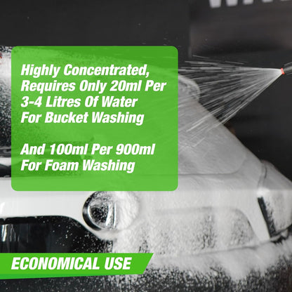 Wash and Wax Car Shampoo 200ml pack of 3 Gives Wet Look Shine,Buttery Smooth Feel, pH Neutral - Leaves no Water Spots