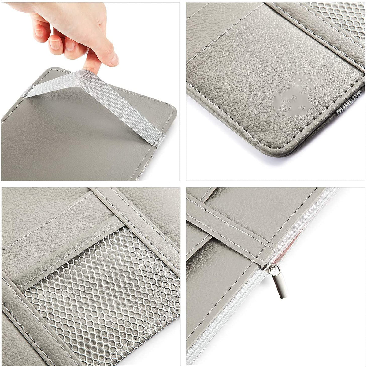 Car Sun Visor Organizer – Multi-Pocket PU Leather Storage Pouch