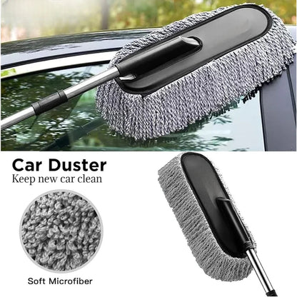 8-Piece Car Cleaning Kit – Duster, Cleaning Brushes, Cloth, Polish & Glass Tablets