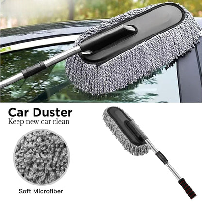8-Pack Complete Car Cleaning Kit – Car Spray, Car Duster, Mini Duster, Soft Brush, Mini Brush, Towel, Shampoo & Glass Tablets
